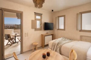 Areos Luxury Suites hotel deluxe suite bedroom